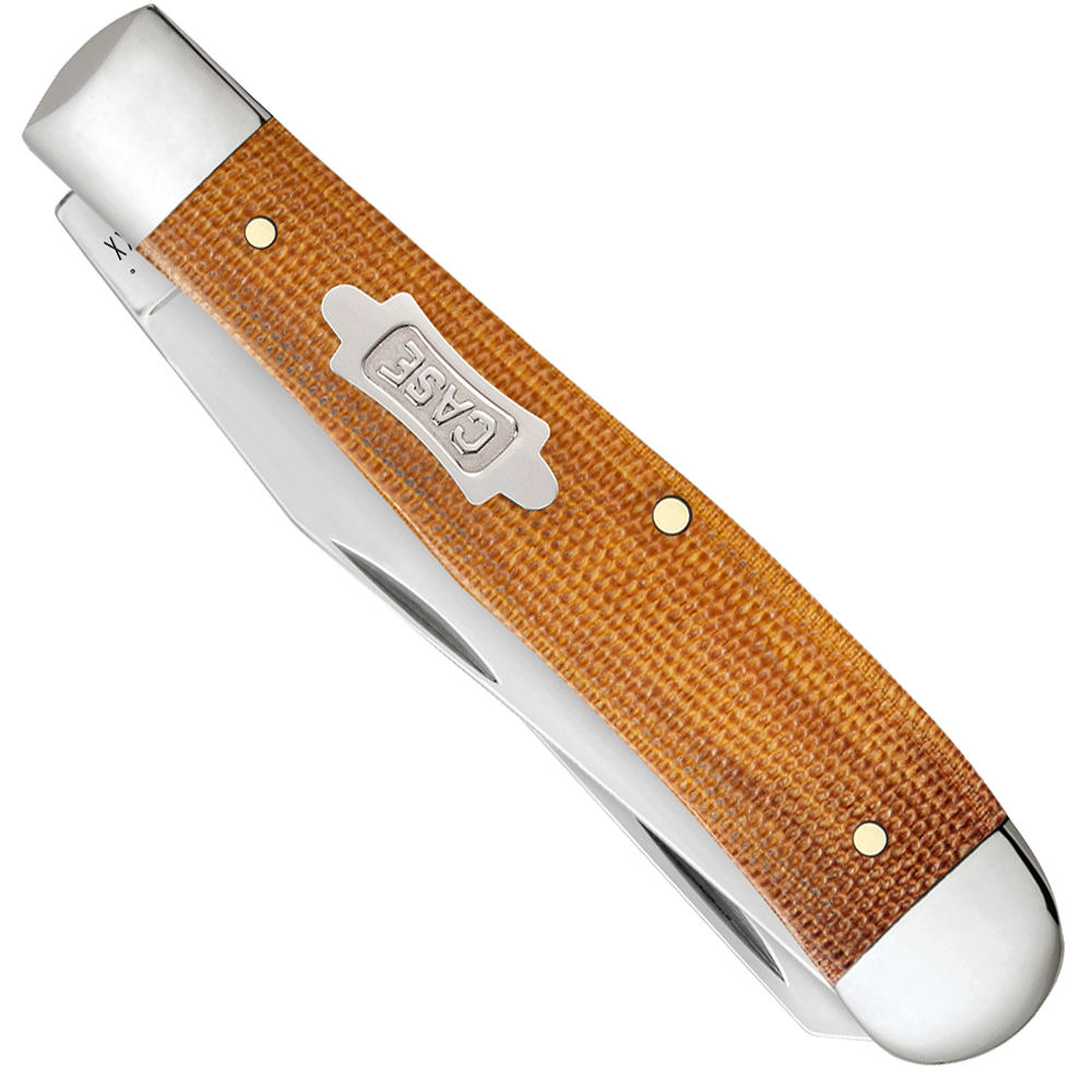 Case SS Natural Canvas Micarta Smooth Trapper 23690 2
