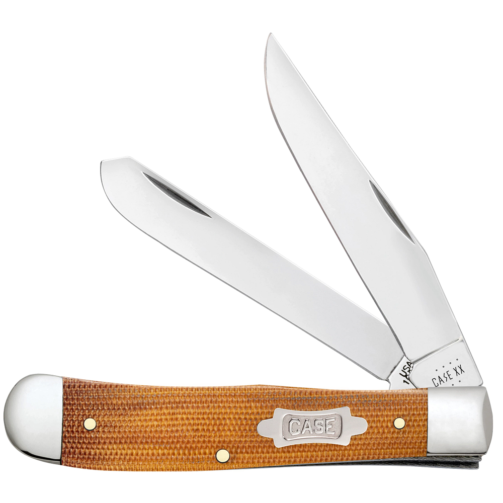 Case SS Natural Canvas Micarta Smooth Trapper 23690 4