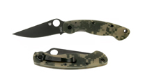 Spyderco 36GPCMOBK Military Black G-10 Digital Camo