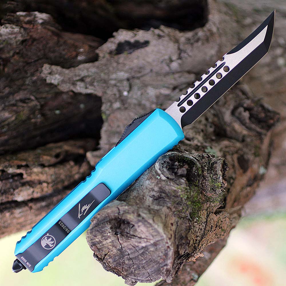 Microtech Ultratech Hellhound OTF Teal Alum 1191TQS 3