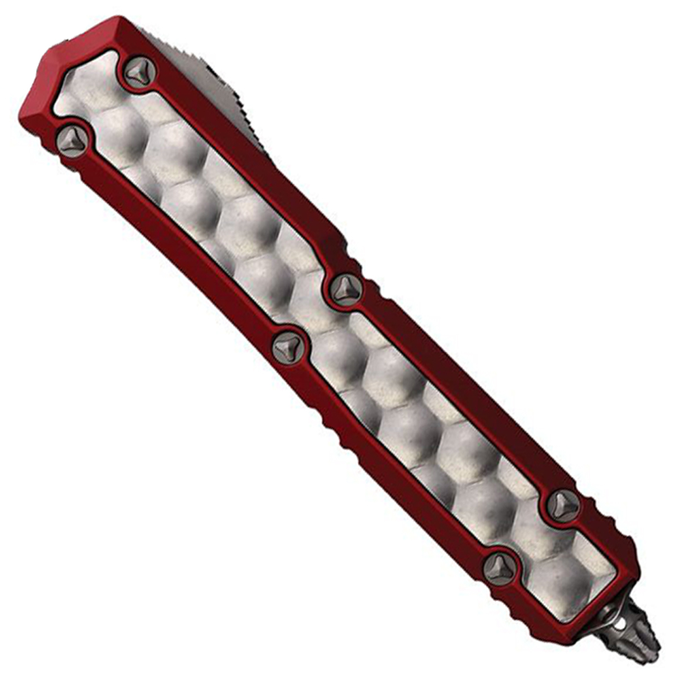 Microtech Makora D/E Ss OTF Automatic Knife Red Nickel Boron Inlay 20610RDBI 2