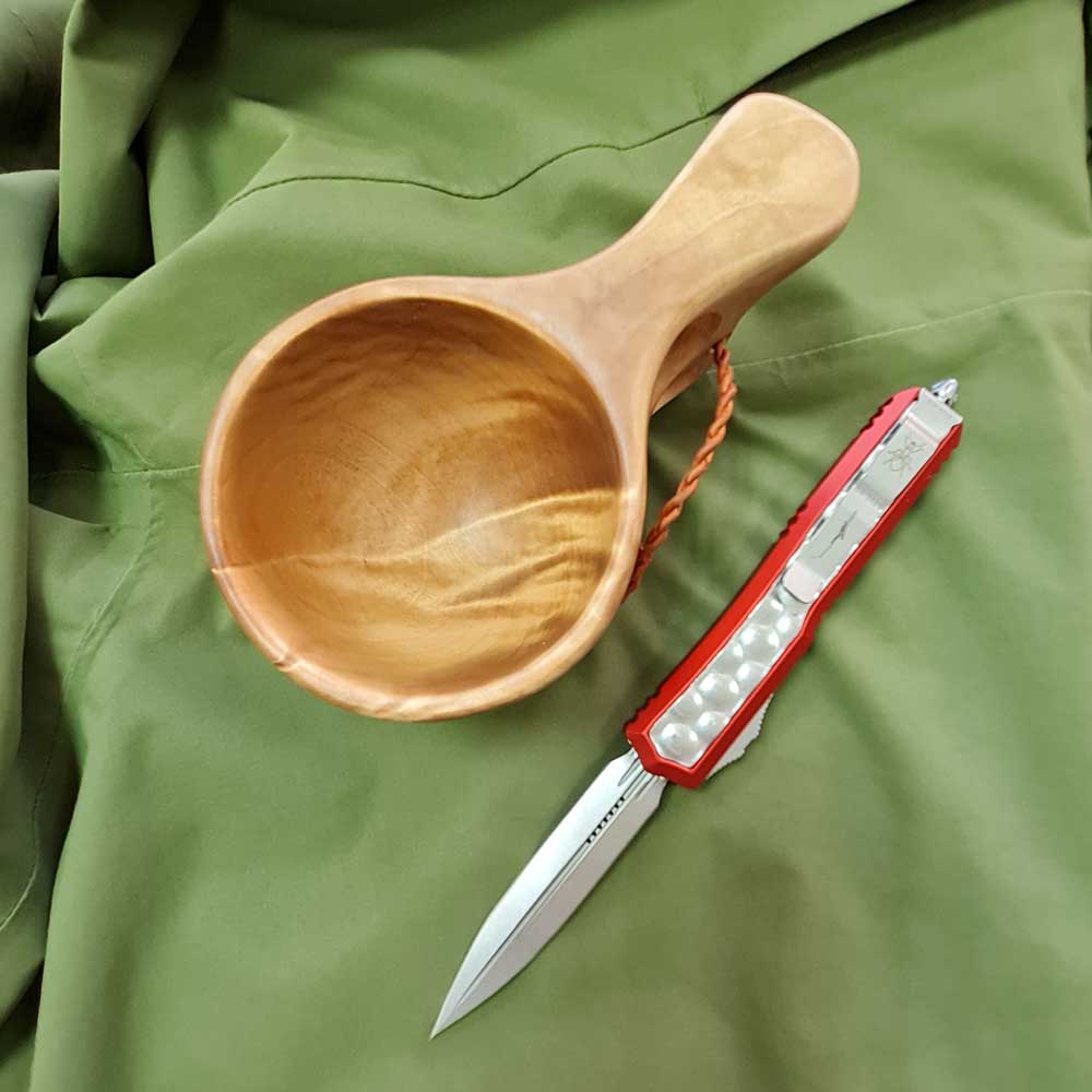 Microtech Makora D/E Ss OTF Automatic Knife Red Nickel Boron Inlay 20610RDBI 4