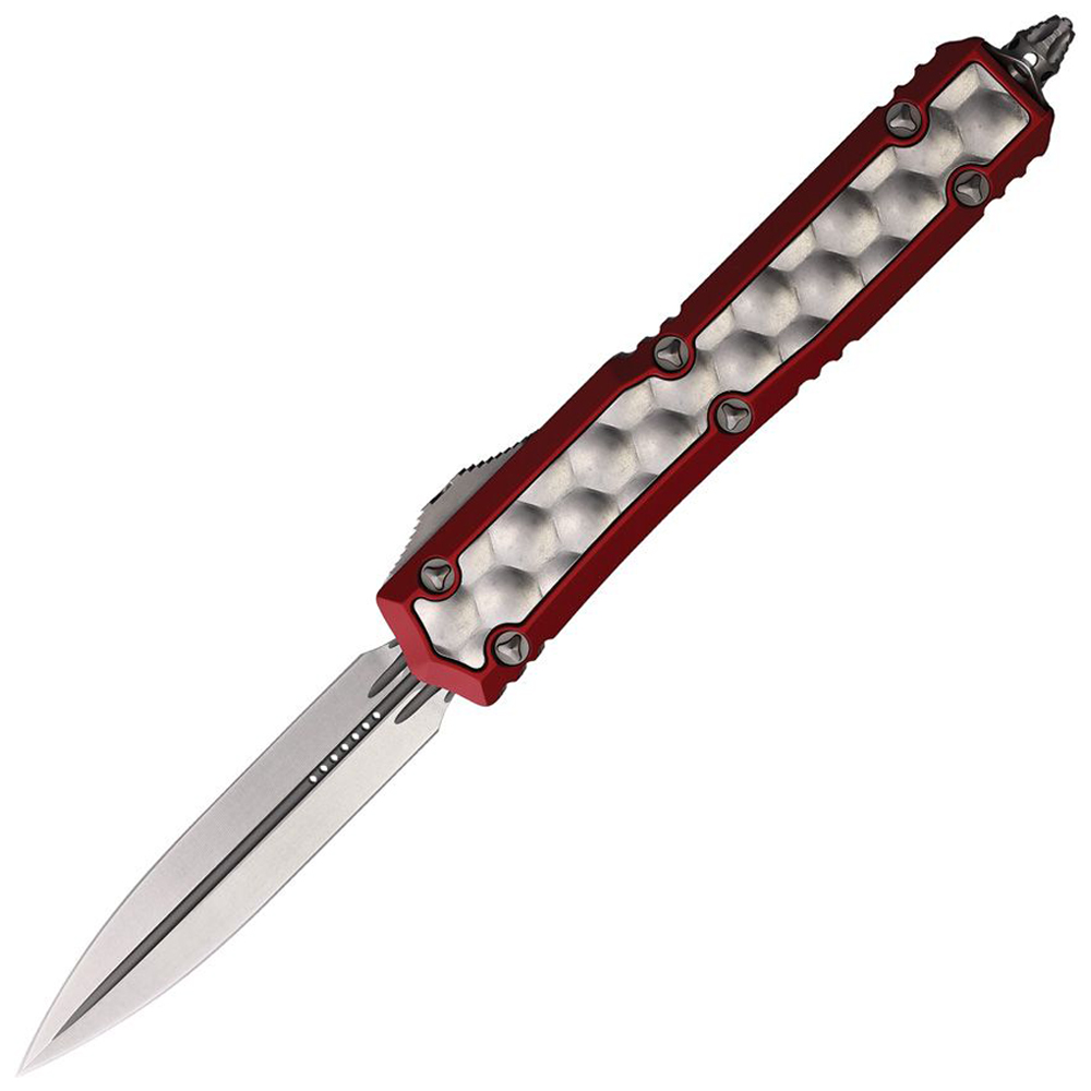 Microtech Makora D/E Ss OTF Automatic Knife Red Nickel Boron Inlay 20610RDBI 1