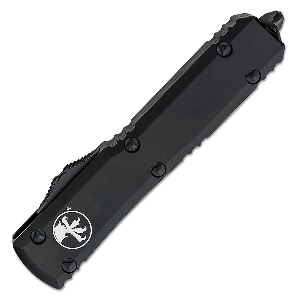 Microtech 122-3T Ultratech Tactical AUTO OTF Black Plain/Serrated Double Edge Dagger Black Aluminum Handle 3