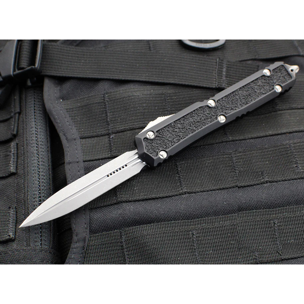 Microtech Makora D/E Ss OTF Automatic Knife Black Nickel Boron Inlay 20610APS 3