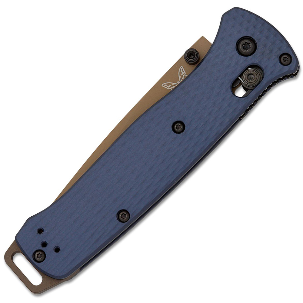 Benchmade Bailout 537FE-02 CPM-M4 Flat Dark Earth Tanto Plain Blade Crater Blue Aluminum Handles 3