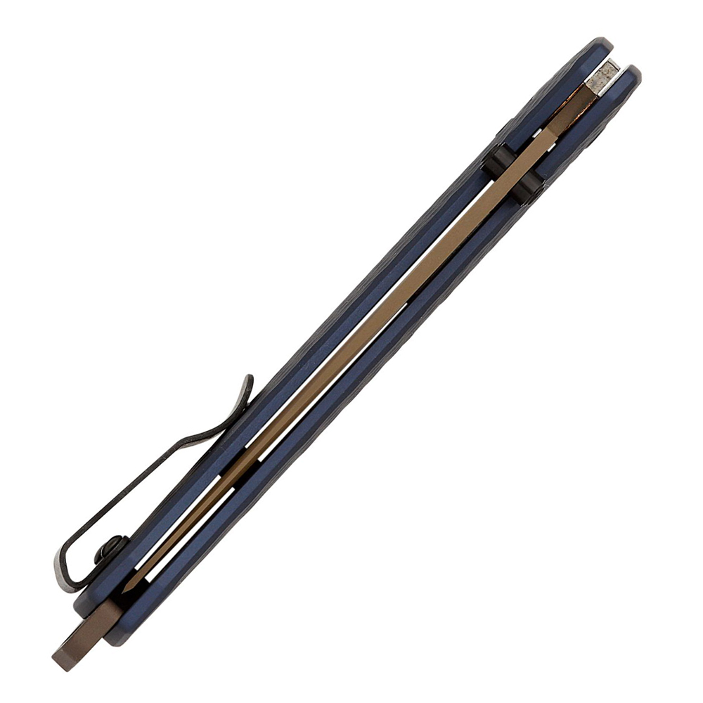 Benchmade Bailout 537FE-02 CPM-M4 Flat Dark Earth Tanto Plain Blade Crater Blue Aluminum Handles 5