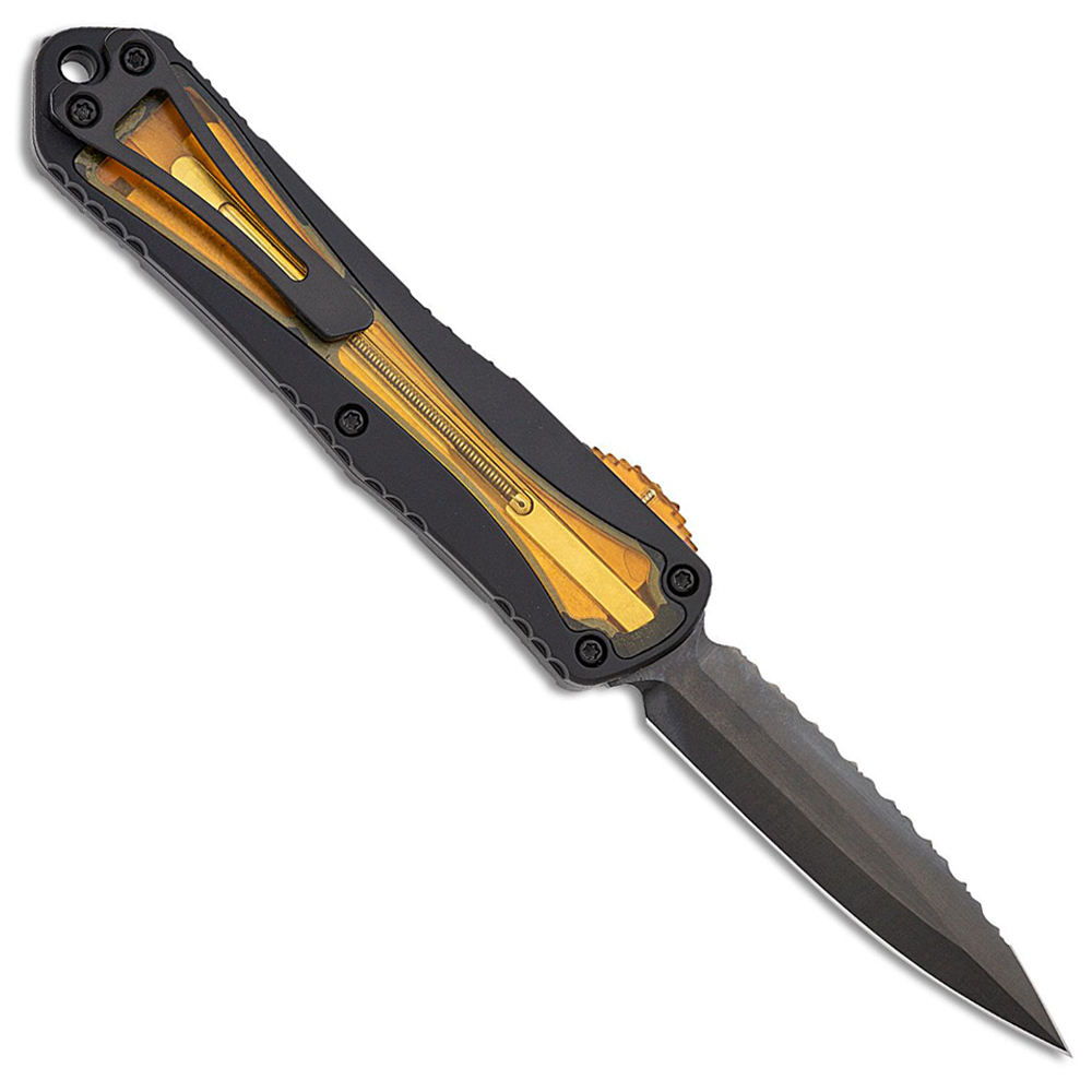 Heretic Manticore E OTF CPM-MagnaCut Black DLC Plain/Serrated Double Edge Dagger H028-6C-ULTEM 3