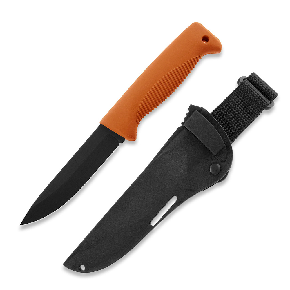 Peltonen M07 Ranger Puukko Black Cerakote FJP137 Orange Handle Composite Black Sheath 2