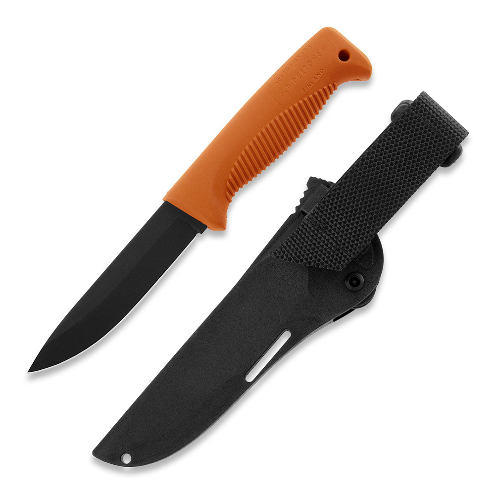 Peltonen M07 Ranger Puukko Black Cerakote FJP137 Orange Handle Composite Black Sheath 3