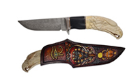 Custom Hunter Vladyslav Chulan Damask with Engraved Handle