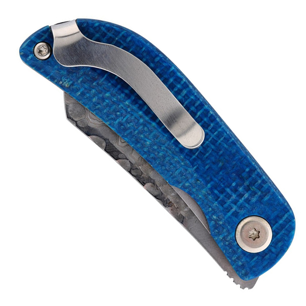 Mcusta MC-213D Petit VG-10 Core Damascus Orange/Blue Micarta 3