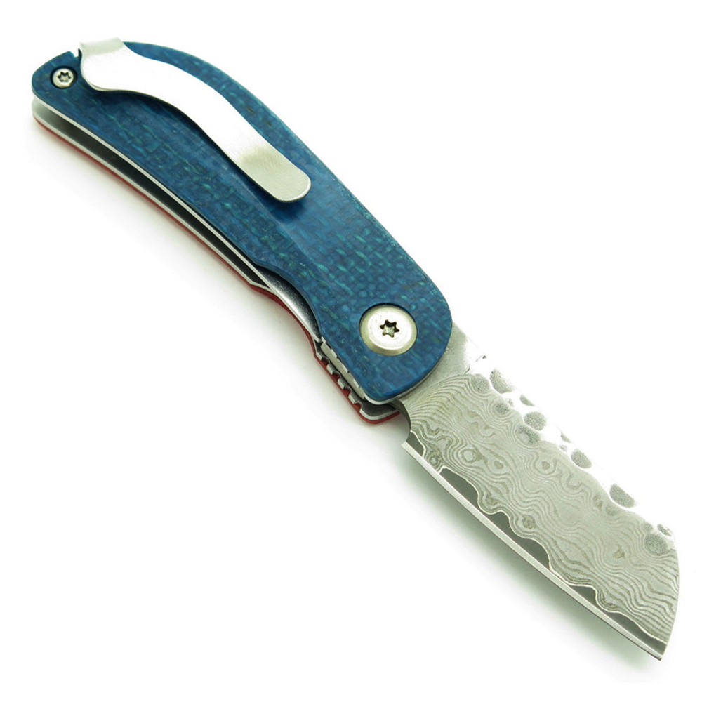 Mcusta MC-213D Petit VG-10 Core Damascus Orange/Blue Micarta 5