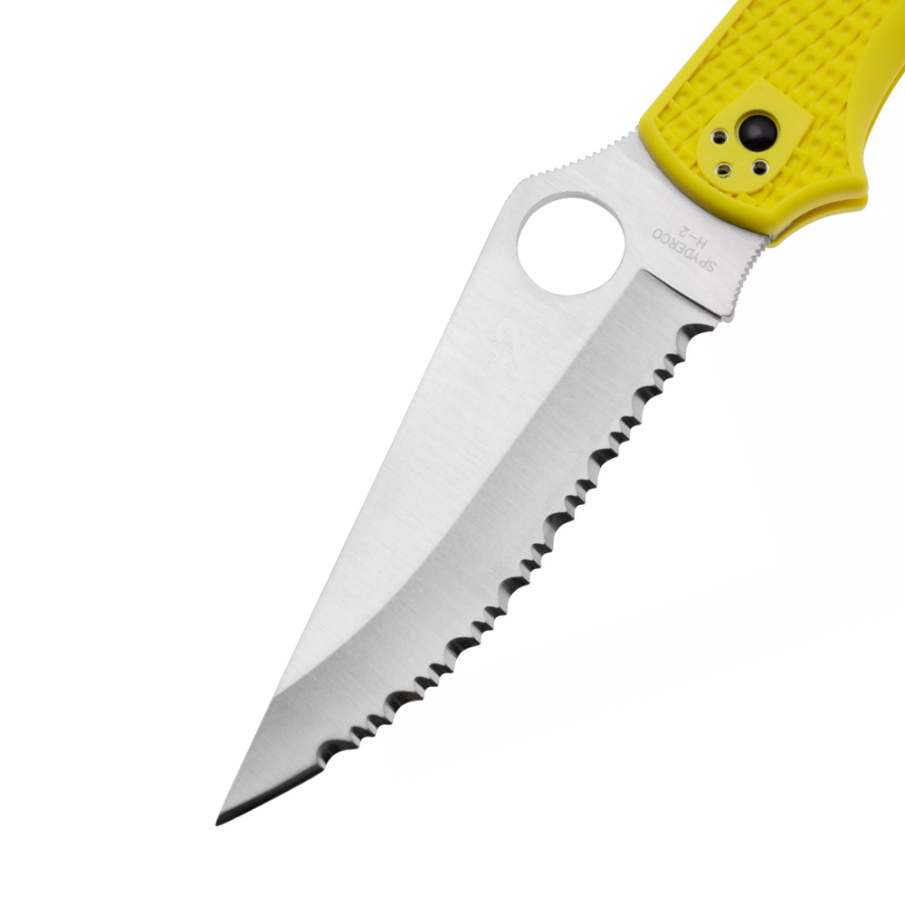 Spyderco C258SYL Stretch 2 XL Salt Yellow Serrated FRN H2 4