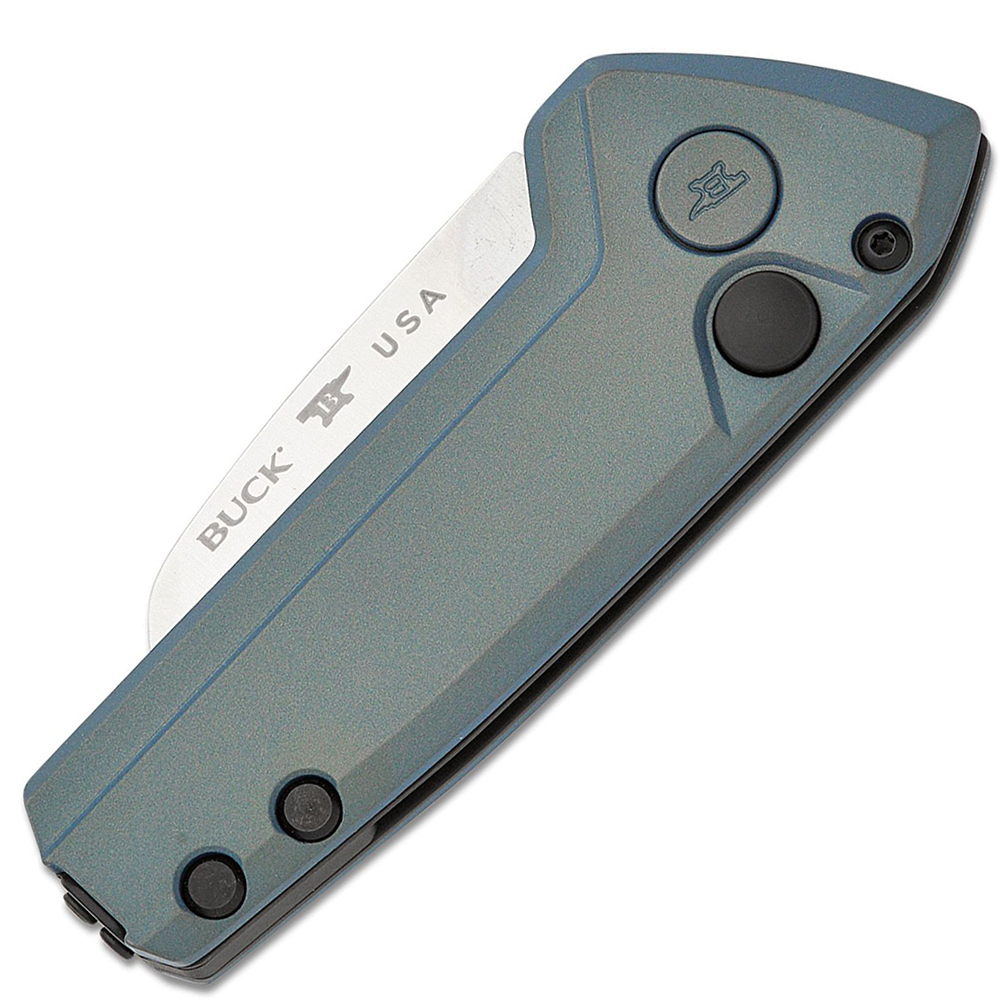 Buck 839 Mini Deploy AUTO Button Lock 154CM Blue Aluminum 3