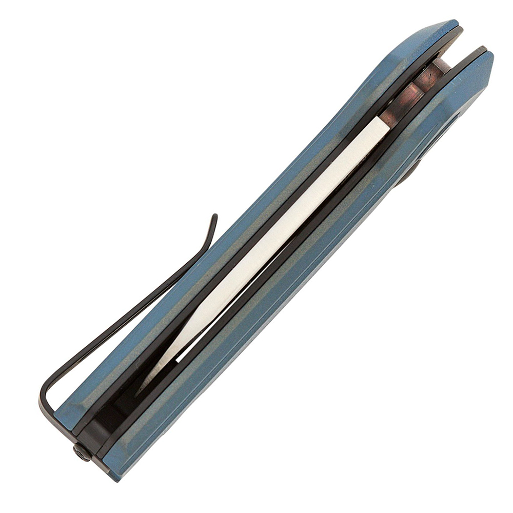 Buck 839 Mini Deploy AUTO Button Lock 154CM Blue Aluminum 5