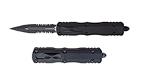 Microtech 227-2T Dirac Delta Tactical AUTO OTF Black DLC Double Dagger Blade Black Aluminum