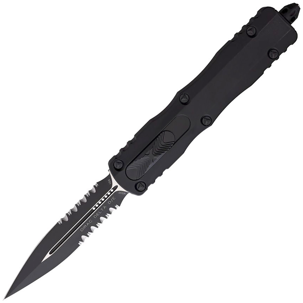 Microtech 227-2T Dirac Delta Tactical AUTO OTF Black DLC Double Dagger Blade Black Aluminum 1