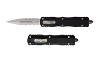 Microtech 227-11 Dirac Delta Tactical AUTO OTF Stonewashed Combo Dagger Blade Black Aluminum
