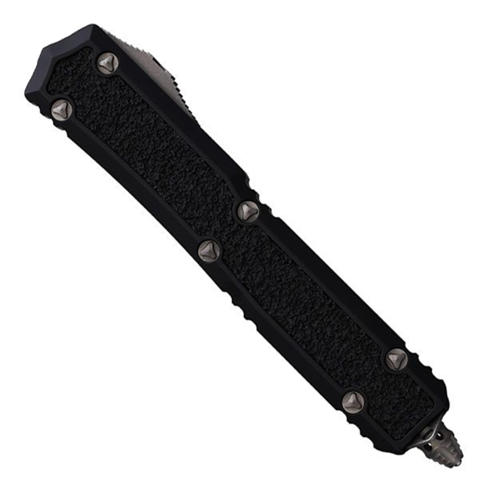 Microtech Makora D/E MCT20612APS Apocalyptic Dagger Fully Serrated Black Anodized Aluminum Handle with Black Textured Insert 2