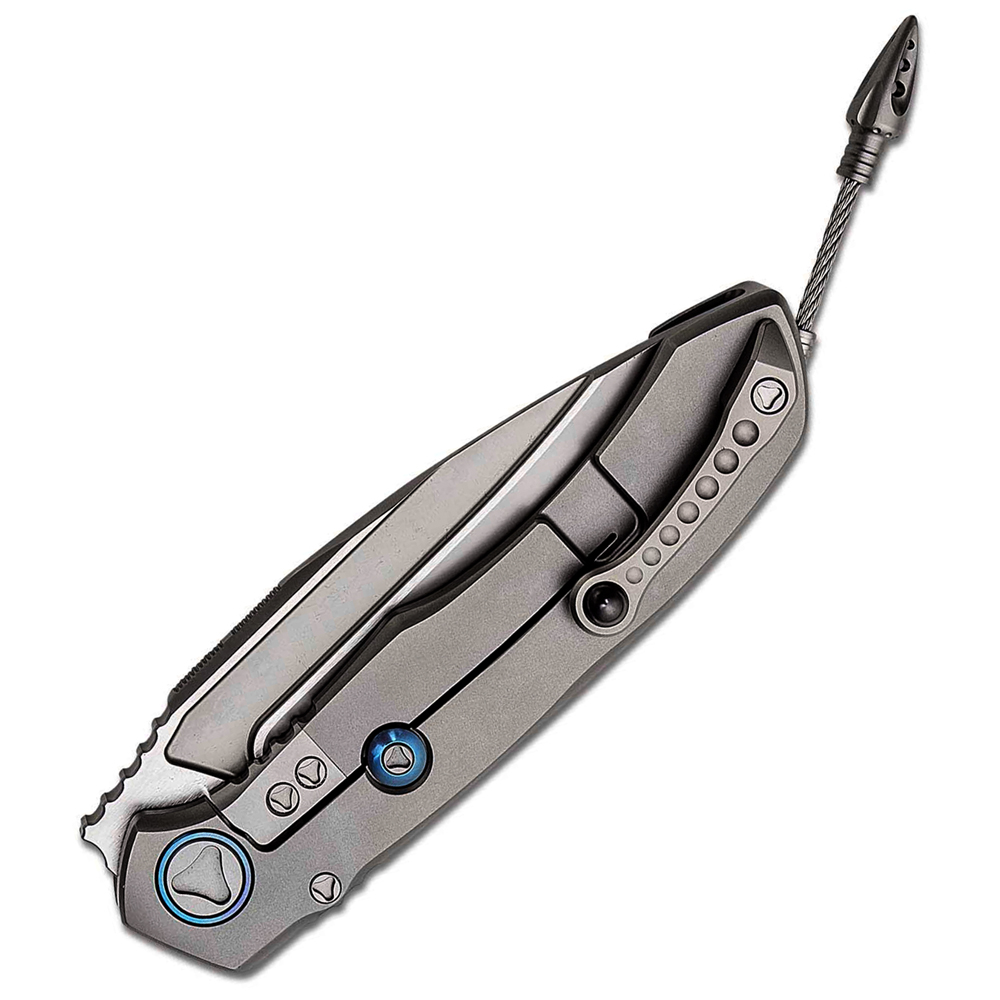 Microtech Anax M390 Blasted Drop Point Blade MCT190C7CFITI 4