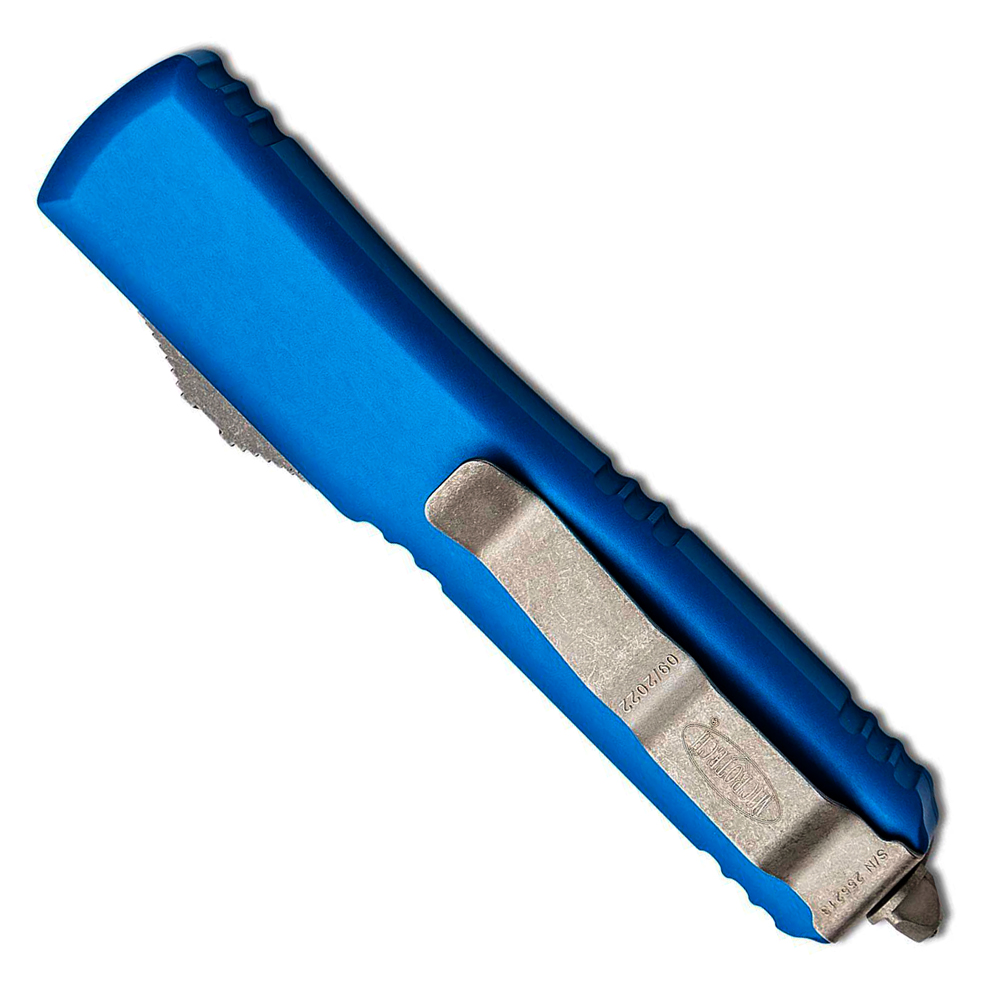 Microtech Ultratech AUTO OTF Apocalyptic Double Edge Dagger Blue Aluminum MCT12210APBL 3