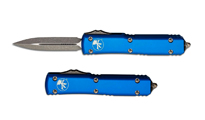 Microtech Ultratech AUTO OTF Apocalyptic Double Edge Dagger Blue Aluminum MCT12210APBL
