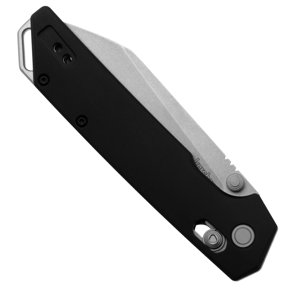 Kershaw 2038R Iridium DuraLock KVT D2 Stonewashed Reverse Tanto Black Aluminum 2