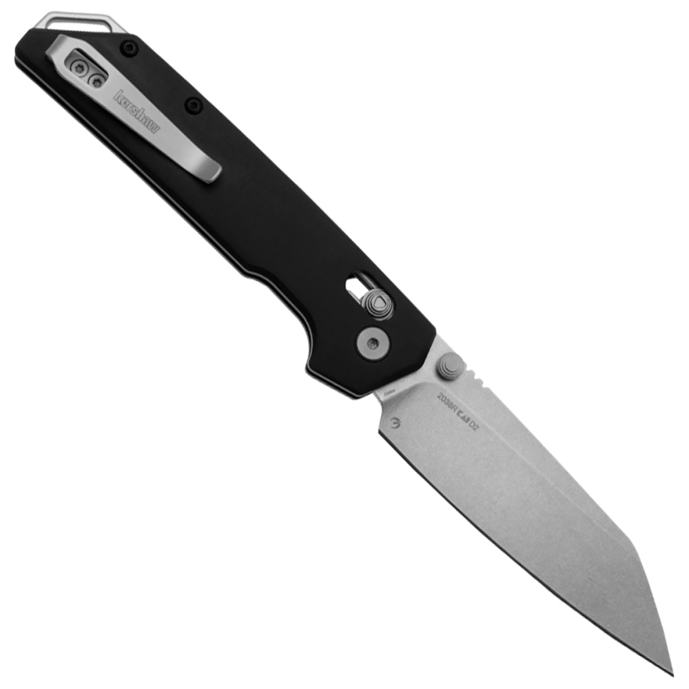 Kershaw 2038R Iridium DuraLock KVT D2 Stonewashed Reverse Tanto Black Aluminum 4