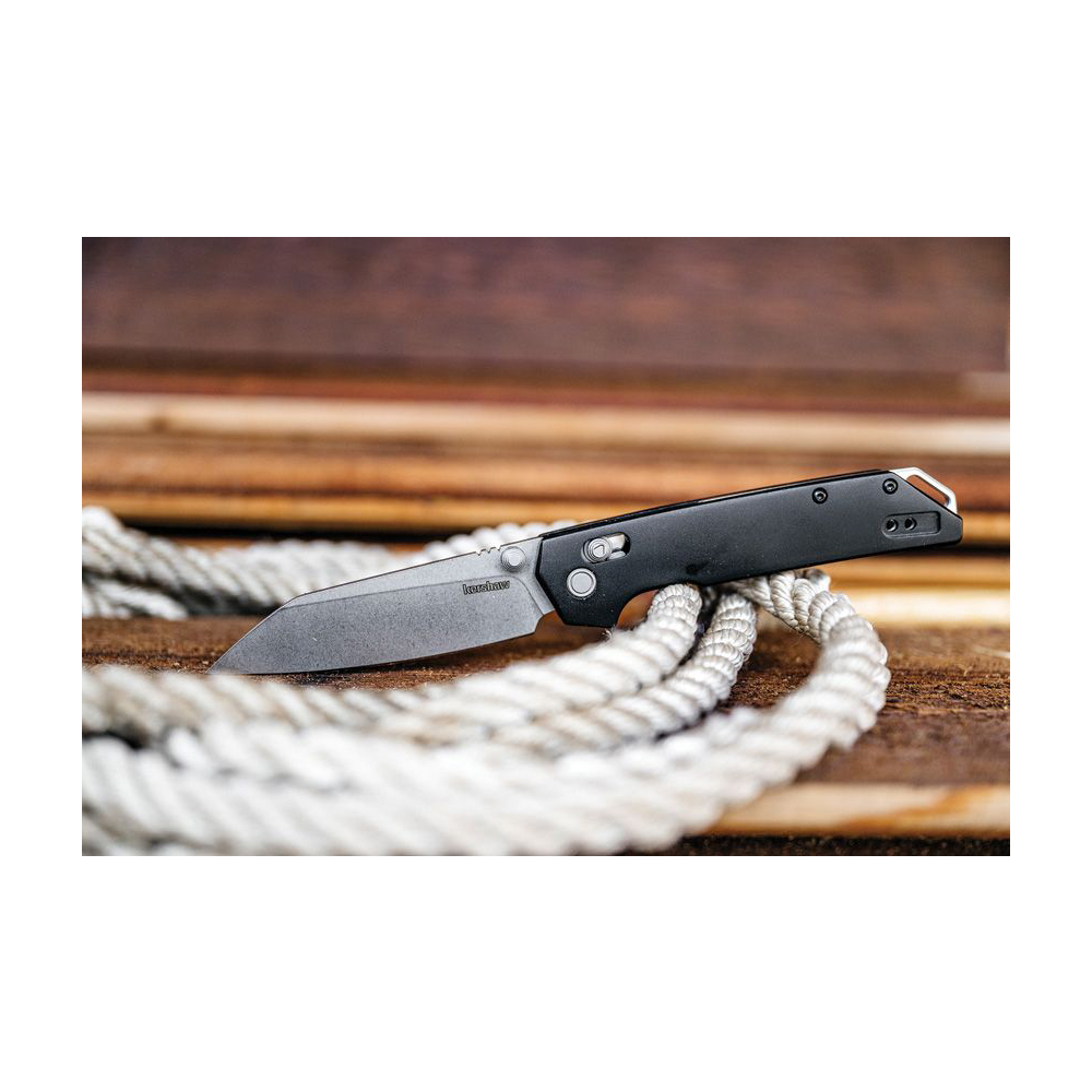 Kershaw 2038R Iridium DuraLock KVT D2 Stonewashed Reverse Tanto Black Aluminum 8