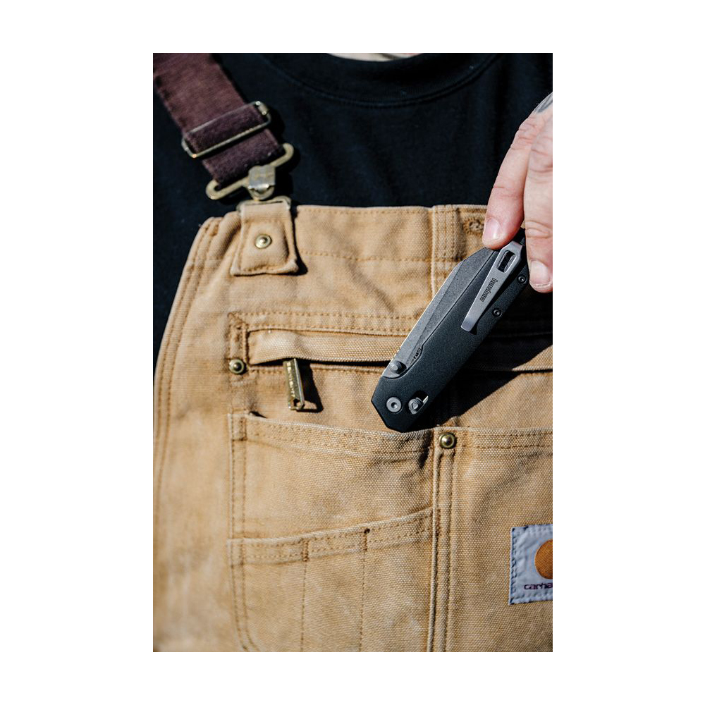 Kershaw 2038R Iridium DuraLock KVT D2 Stonewashed Reverse Tanto Black Aluminum 9