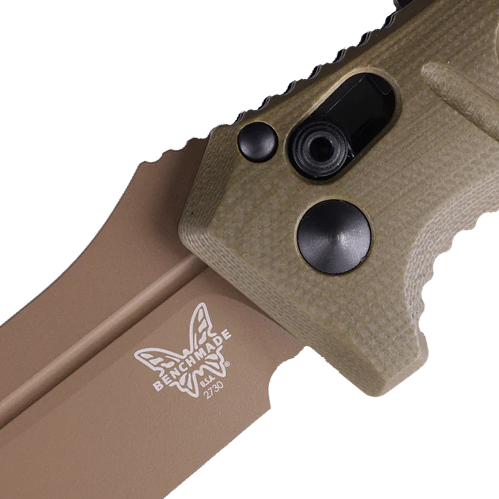 Benchmade 2730FE-2 Sibert Mini Auto Adamas CPM-CruWear Flat Dark Earth OD Green G10 4