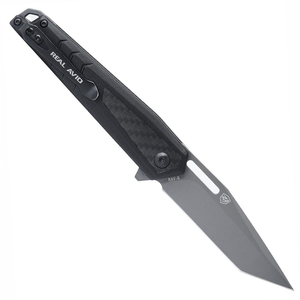 Real Avid RAV 6 Linerlock A/O Tanto Black AVRAV6 2