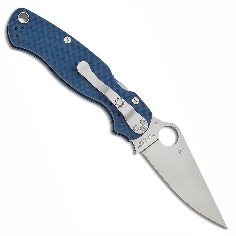Spyderco Para Military 2 CPM-SPY27 Satin Plain G10 Cobalt Blue C81GPCBL2 2