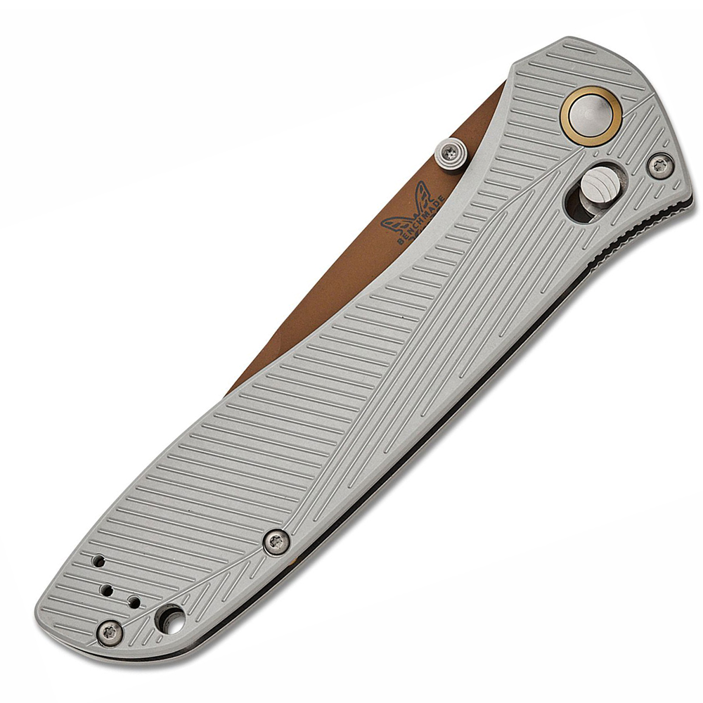 Benchmade 710FE-24 McHenry &amp; Williams Seven / Ten CPM-S90V Flat Earth Gray Aluminum 3