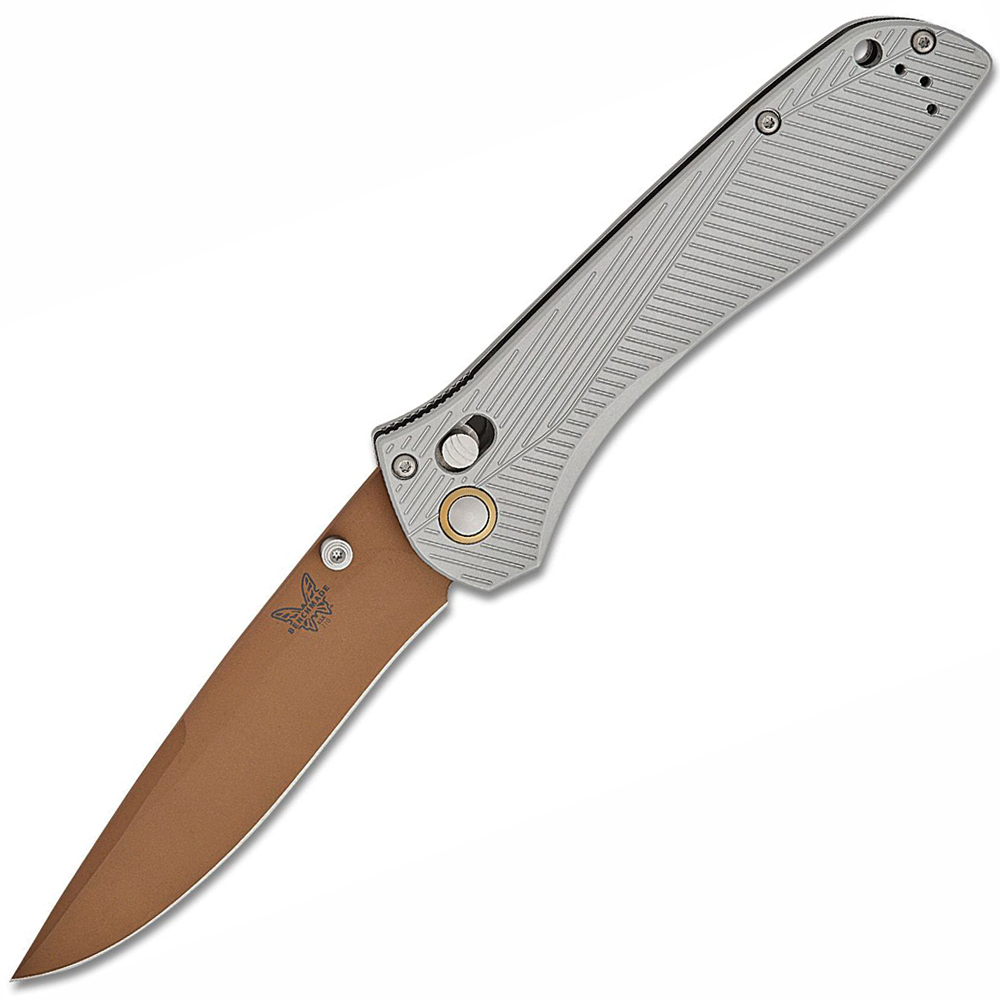 Benchmade 710FE-24 McHenry &amp; Williams Seven / Ten CPM-S90V Flat Earth Gray Aluminum 1
