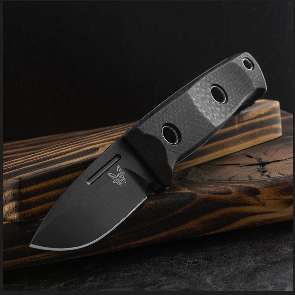 Benchmade Mini Bushcrafter CPM-CruWear Black Carbon Fiber 165BK 8