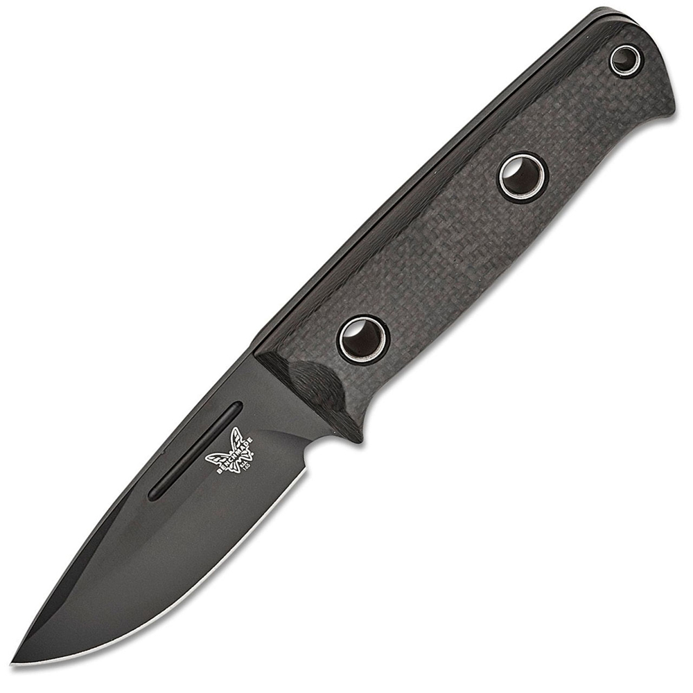 Benchmade Mini Bushcrafter CPM-CruWear Black Carbon Fiber 165BK 1