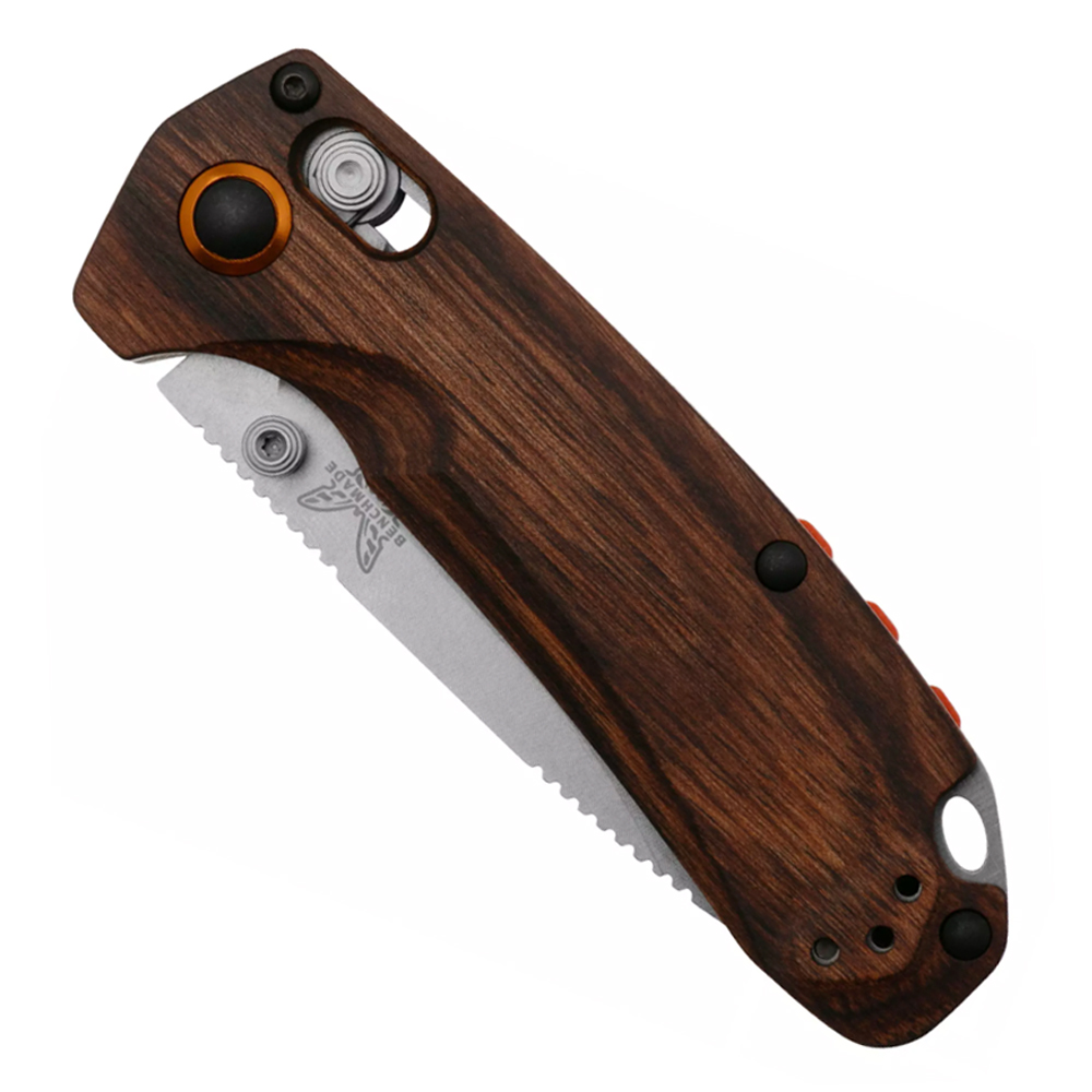 Benchmade 15032 North Fork S30V Stonewashed Drop Point Dark Brown Stabilized Wood 6