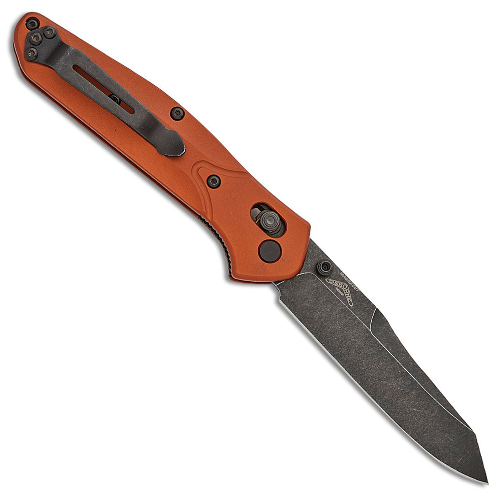 Benchmade 940BK-03 Osborne CPM-MagnaCut Black DLC Battlewashed Plain Burnt Copper Aluminum Handles 2