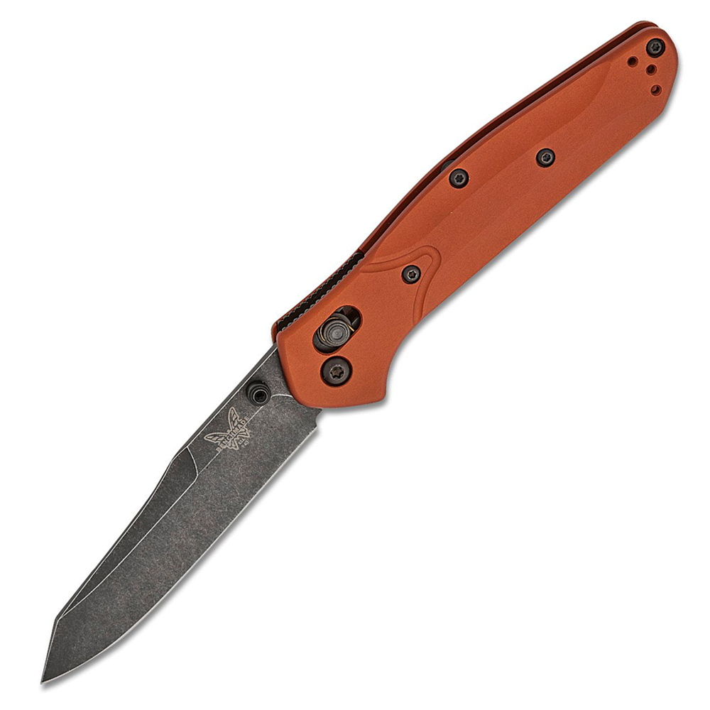 Benchmade 940BK-03 Osborne CPM-MagnaCut Black DLC Battlewashed Plain Burnt Copper Aluminum Handles 1