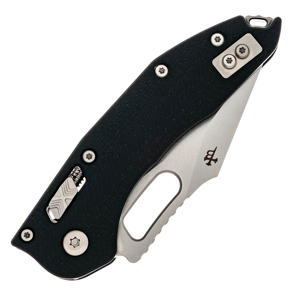 Microtech Stitch RAM-LOK Manual Folding Knife Bohler M390MK Stonewashed Spear Point Serrated Blade Black Fluted G10 169RL-12FLGTBK 3