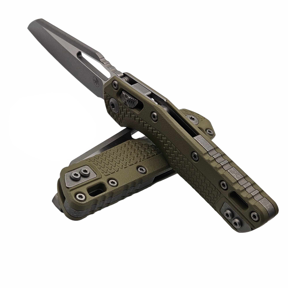 Microtech MSI RAM-LOK Manual Folding Bohler M390MK Apocalyptic Modified Sheepsfoot Plain Blade Tri-Grip Polymer OD Green 210T-10APPMOD 6