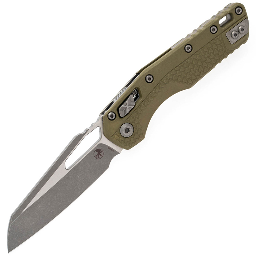 Microtech MSI RAM-LOK Manual Folding Bohler M390MK Apocalyptic Modified Sheepsfoot Plain Blade Tri-Grip Polymer OD Green 210T-10APPMOD 1