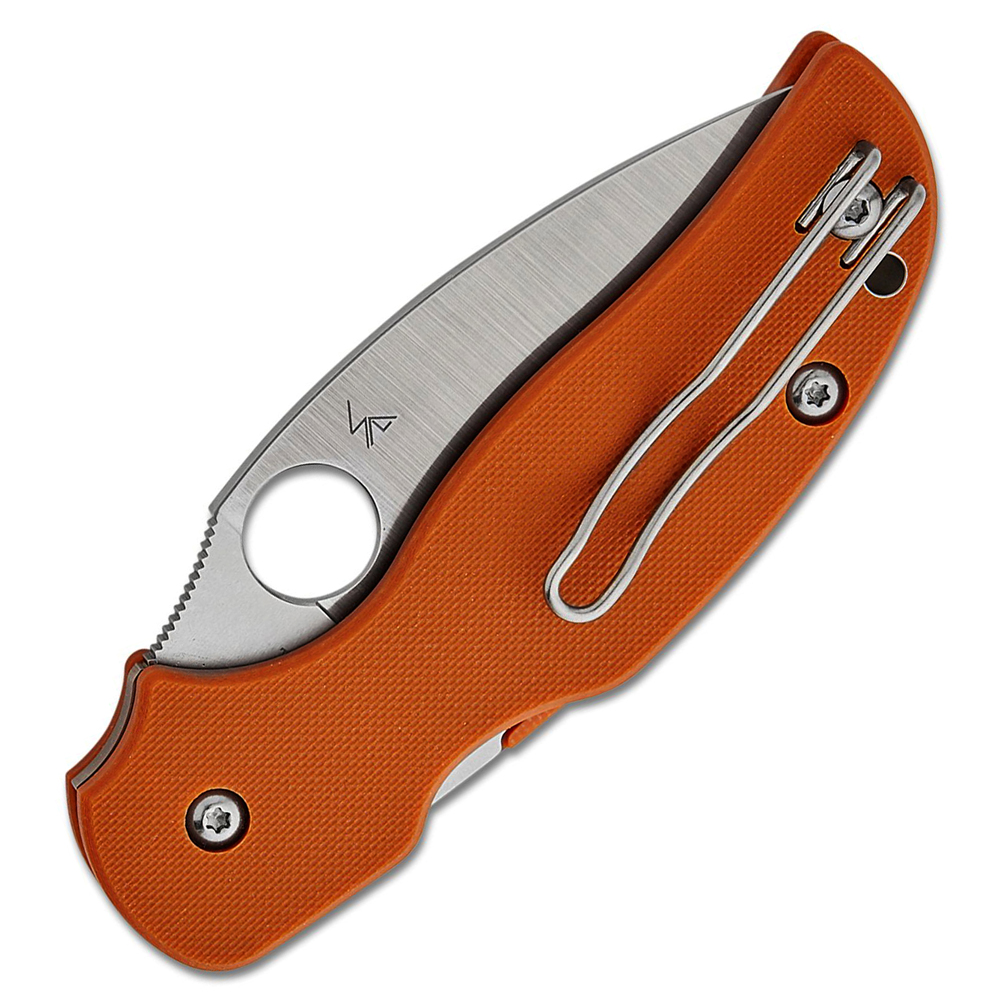 Spyderco Sage 5 Compression Lock CPM-REX 121 Satin Blade Burnt Orange G10 C123GBORP 4