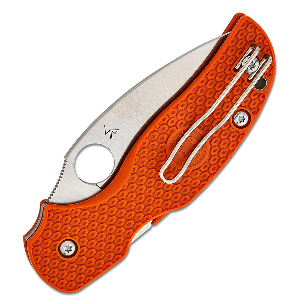 Spyderco Sage 5 Compression Lock CPM-REX 121 Satin Blade Burnt Orange FRN C123BORP 4