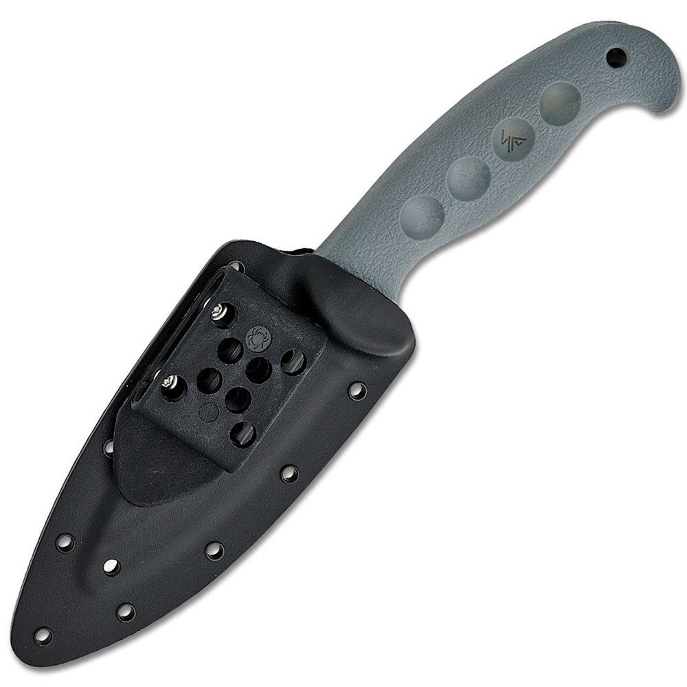 Spyderco Temperance Lightweight Sprint Run CPM-CruWear Satin Serrated Blade Molded Gray FRN Handles Boltaron Sheath with G-Clip FB05SGY 3