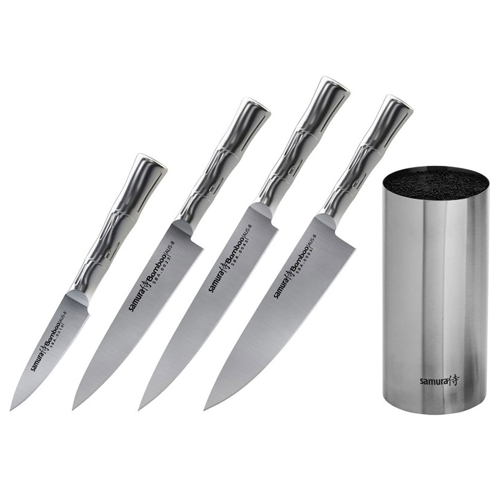 SAMURA BAMBOO KNIFE-BLOCK + SET 4 1