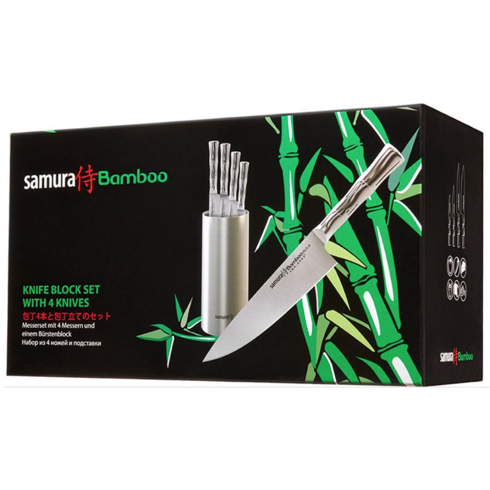 SAMURA BAMBOO KNIFE-BLOCK + SET 4 2