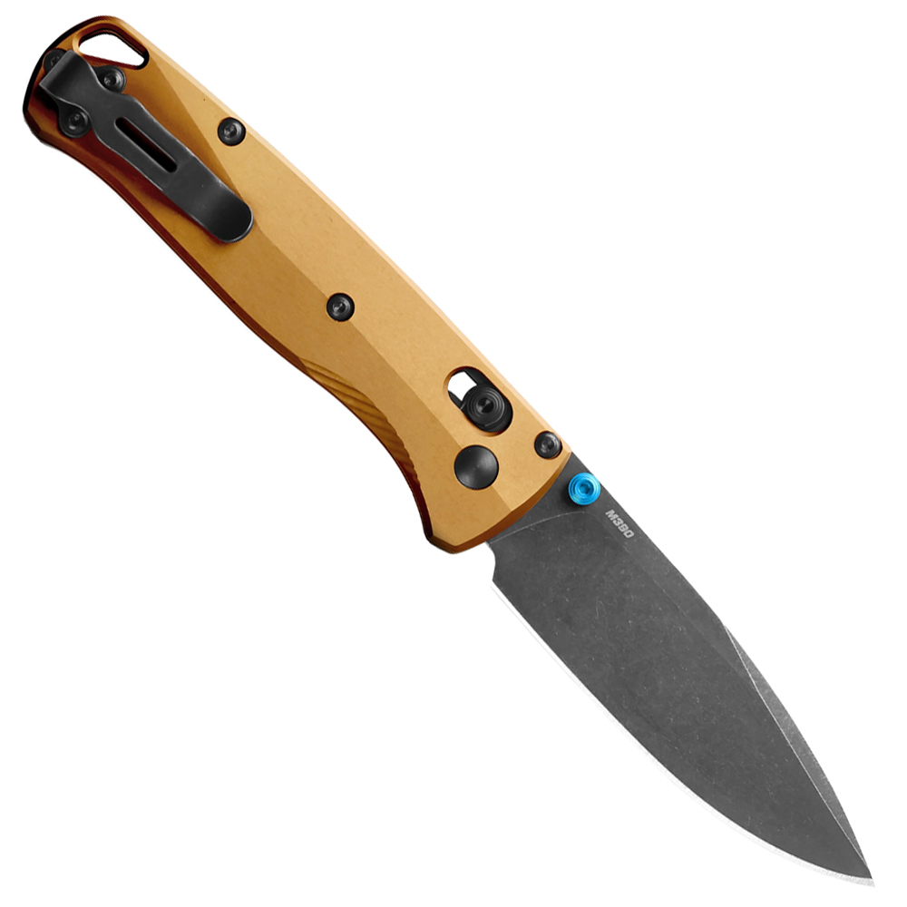 Benchmade 535BK-07 Bugout M390 Black DLC Battlewashed Burnt Brass Aluminum 2